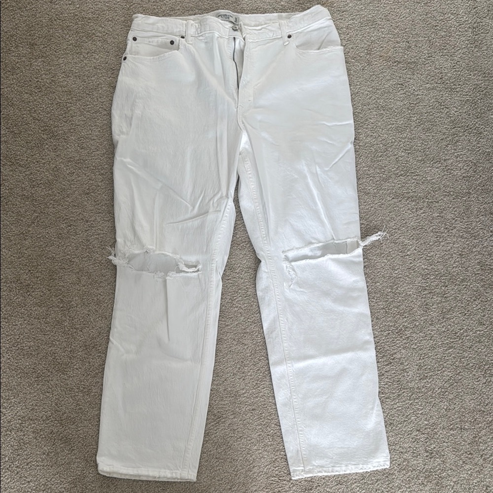Abercrombie & Fitch High Rise White Jeans